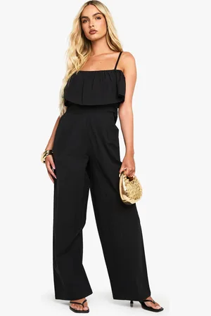 Boohoo Cotton Blend Frill Jumpsuit - - 8