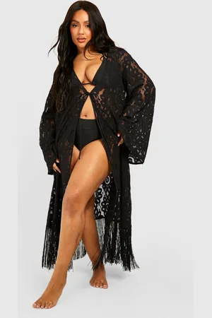 Boohoo Plus Crochet Beach Dress - - 16