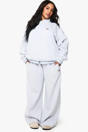 Boohoo Usa Flag Embroided Oversized Wide Leg Jogger - - 16
