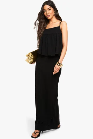 Boohoo Linen Look Column Maxi Skirt - - 6