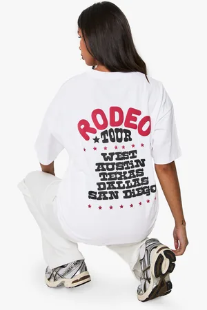 Boohoo Rodeo Tour Puff Printed Oversized T-Shirt - - S