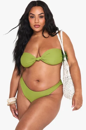 Boohoo Plus Knot Detail Bandeau Bikini Top - - 16