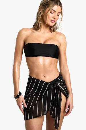 Boohoo Beachwear Essentials Striped Mini Sarong - - S