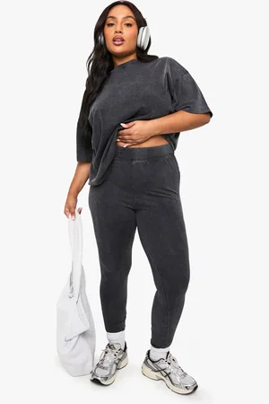 Boohoo Plus Acid Wash High Waist Legging - - 16