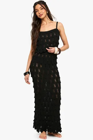 Boohoo Scallop Detail Knitted Crochet Beach Maxi Skirt - - 8