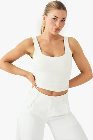 Boohoo Buttery Soft Built In Padded Scoop Neck Vest Top - - 12