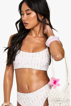 Boohoo Reversible Ditsy Floral Scoop Neck Bikini Top - - 6