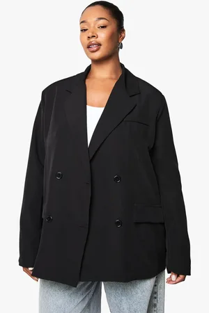 Boohoo Plus Woven Double Breasted Oversized Blazer - - 16