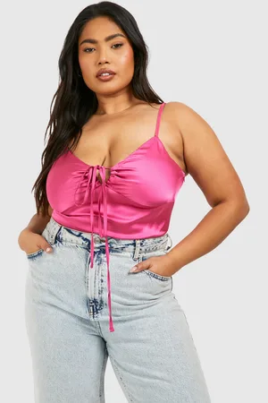Boohoo Plus Tie Front Detail Cami Top - - 26