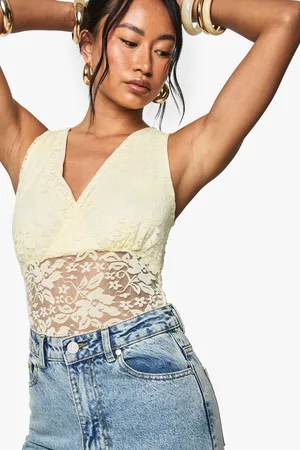 Boohoo Lace Wrap Over Bodysuit - - 10
