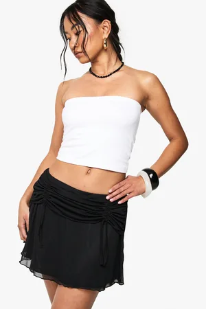 Boohoo Mesh Ruched Front Flippy Skirt - - 6