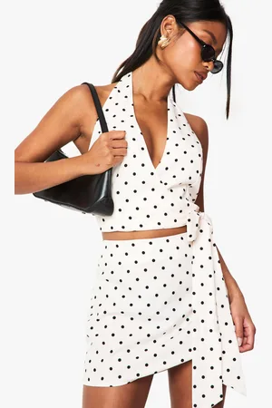 Boohoo Woven Polka Dot Mini Skirt - - 6