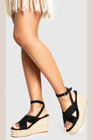 Boohoo Wide Fit Crossover Wedge - - 5