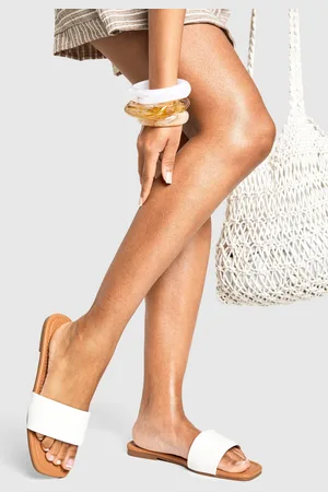Boohoo Wide Fit Minimal Mule Sandals - - 5