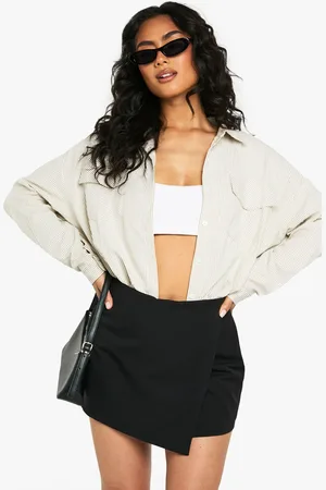 Boohoo Tailored Wrap Front Mini Skort - - 8