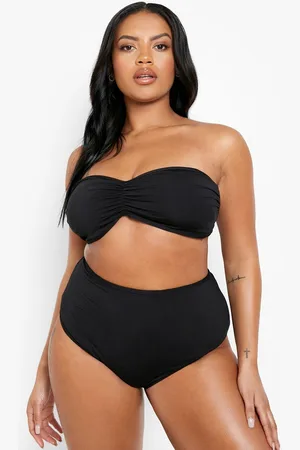 Boohoo Plus High Waist Bandeau Bikini Set - - 16