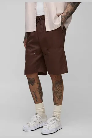 Boohoo Tall Relaxed Fit Elasticated Waist Carpenter Shorts - - 2XL