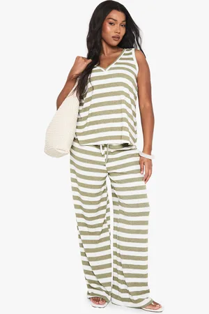 Boohoo Plus Single Channel Drawstring Waist Super Oversized Wide Leg - - 16