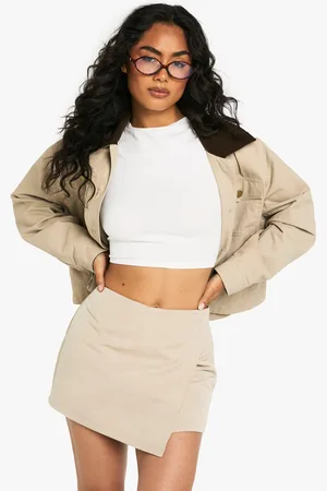 Boohoo Tailored Wrap Front Mini Skort - - 8