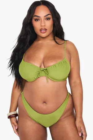 Boohoo Plus Ruched Underwire Bikini Top - - 16