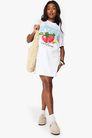 Boohoo Plus Saint Tropez Oversized T-Shirt Dress - - 16