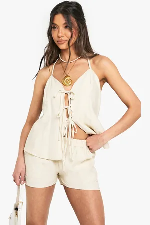 Boohoo Linen Look Pocket Flippy Short - - 6