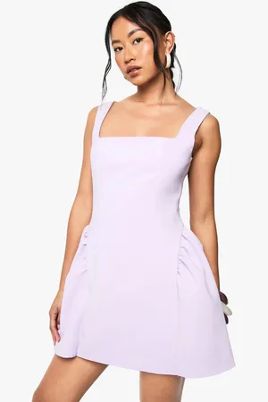 Boohoo Square Neck Full Skirt Mini Dress - - 8