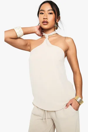 Boohoo Woven Hammered Knot Tie Cami - - 6