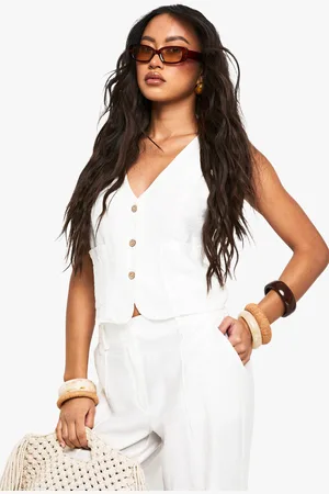 Boohoo Woven Crinkle Waistcoat - - 6