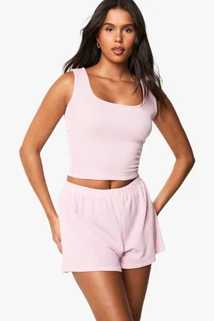 Boohoo Loungewear Soft Rib Mix & Match Shorts - - 6