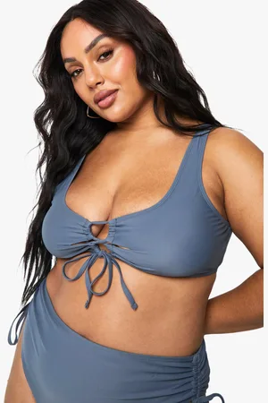 Boohoo Plus Padded Lace Up Bikini Top - - 16
