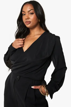 Boohoo Plus Long Sleeve Cowl Neck Top - - 16