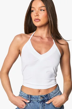 Boohoo Cotton V Neck Vest Top - - 6