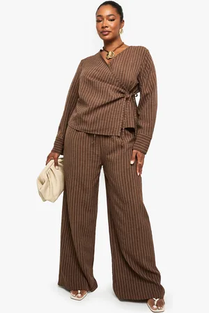 Boohoo Plus Drawstring Wide Leg Trouser - - 16