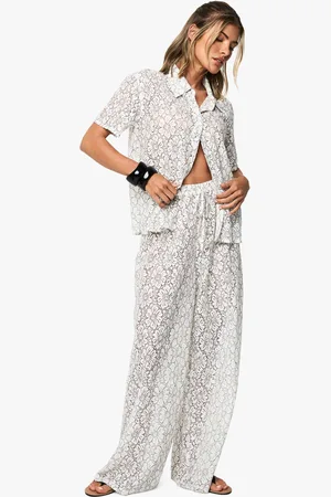 Boohoo Corded Lace Beach Trousers - - S