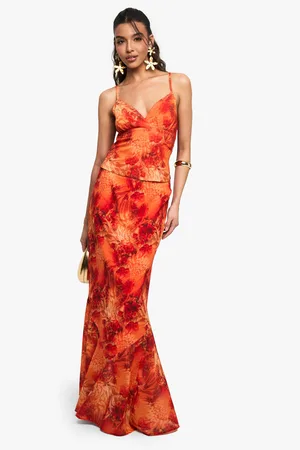 Boohoo Chiffon Floral Print Maxi Skirt - - 6