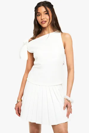 Boohoo Woven Twist One Shoulder Top - - 6