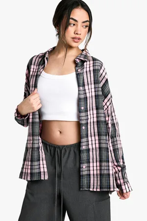 Boohoo Check Oversized Shirt - - 12