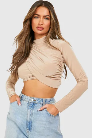 Boohoo Drape Front Crop Top - - 10