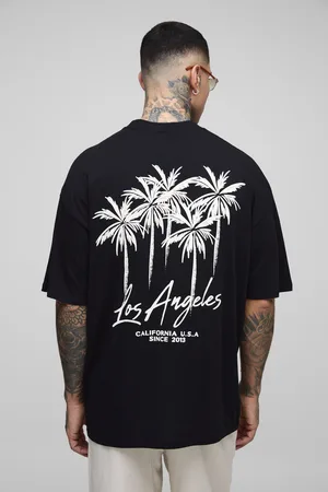 Boohoo Tall Oversized Los Angeles Palm Printed T-Shirt - - 2XL