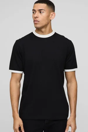 Boohoo Regular Fit Ringer Crew Neck T-Shirt - - S