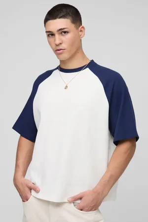 Boohoo Oversized Boxy Heavyweight Waffle Raglan T-Shirt - - S