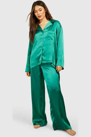 Boohoo Oversized Satin Pyjama - - 12