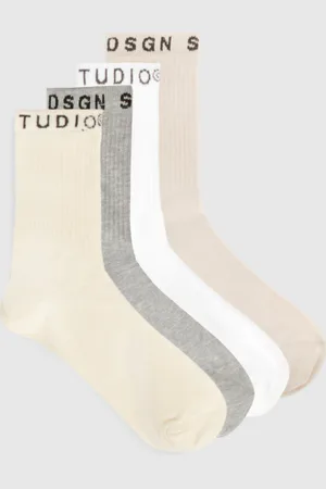 Boohoo 4 Pack Ribbed Dsgn Studio Socks - ONE SIZE