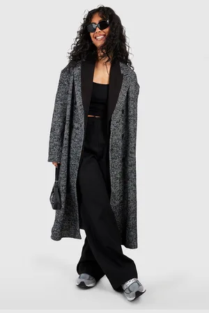 Boohoo Herringbone Oversized Coat - - 8