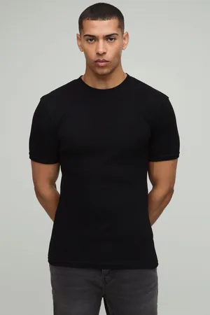 Boohoo Muscle Fit Ribbed T-Shirt - - S