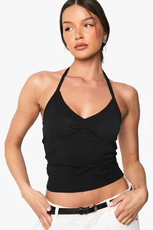 Boohoo Cotton V Neck Vest Top - - 6
