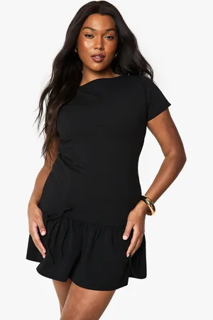 Boohoo Plus Frill Hem Mini Dress - - 16