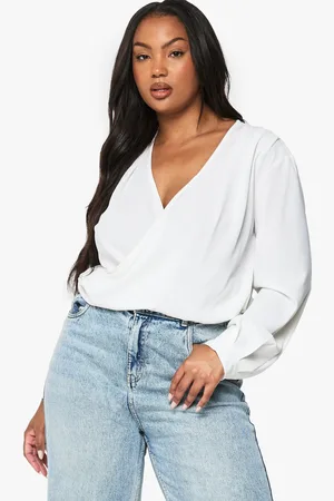 Boohoo Plus Long Sleeve Cowl Neck Top - - 16
