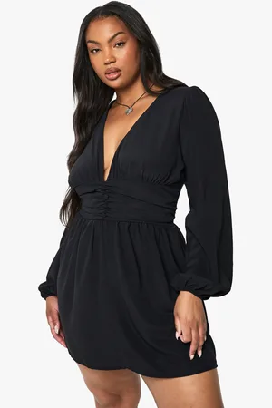 Boohoo Plus Blouson Sleeve Mini Dress - - 16